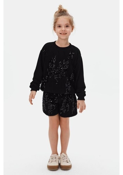 Kız Çocuk Fancy Şort 4-8 Yaş Siyah