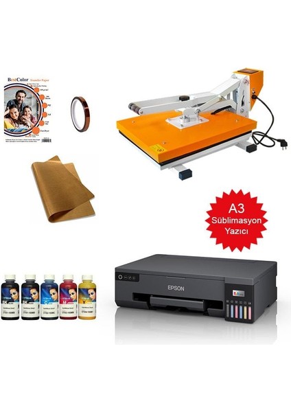 Süblimasyon A3 Pres Transfer Baskı Seti