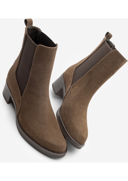 Kadın Kalın Topuklu Elastik Yan Bantlı Topuklu Bot Elove