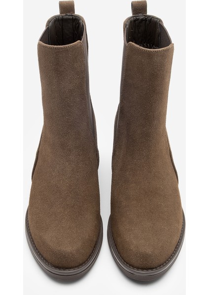 Kadın Kalın Topuklu Elastik Yan Bantlı Topuklu Bot Elove