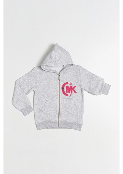 Kapüşonlu Kız Çocuk Kalın Fermuarlı Sweatshirt - 60705 modelleri