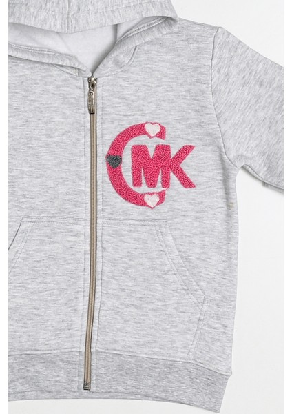Kapüşonlu Kız Çocuk Kalın Fermuarlı Sweatshirt - 60705 fırsatları