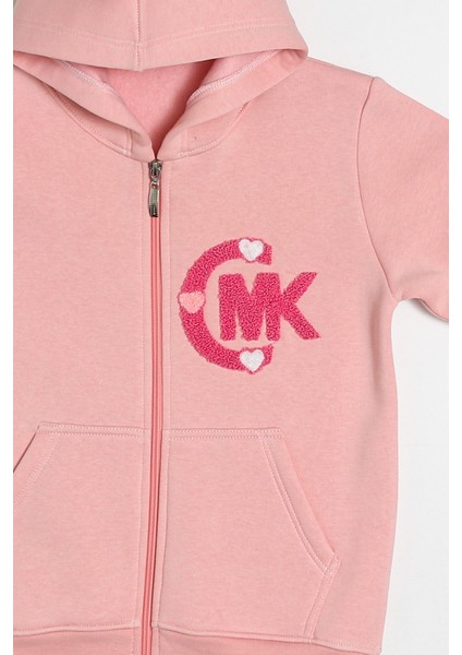 Kapüşonlu Kız Çocuk Kalın Fermuarlı Sweatshirt - 60705 fırsatları