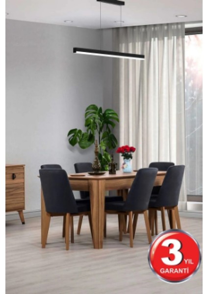 Magro 100CM ( Siyah Kasa, Sıcak Beyaz Işık 4000K ) Sarkıt Modern LED Avize, Salon, Mutfak, Masa