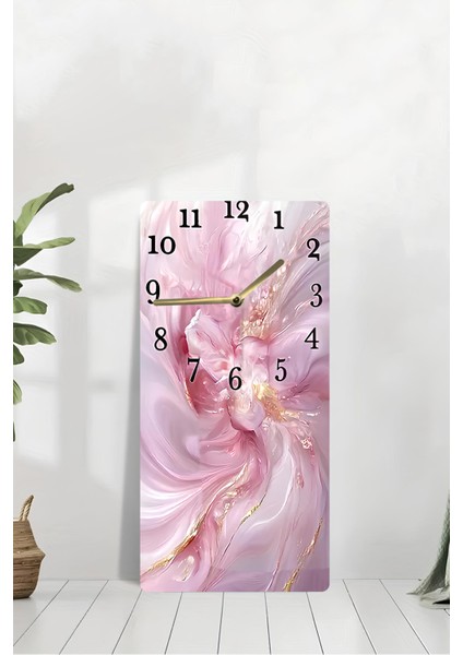 30X60 cm Mdf Tablo Saat – Pembe Çiçek Desenli, Sessiz Mekanizmalı, Uv Baskılı – USD166 modelleri