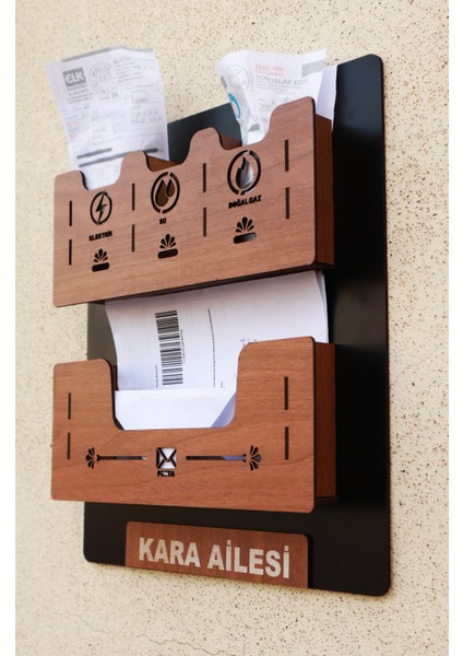 Apartman Ortak Fatura & Posta Kutusu Ahşap - Siyah Ceviz fiyatları