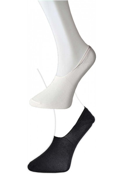 Siyah ve Beyaz Erkek Babet Çorap 9 Çift modelleri