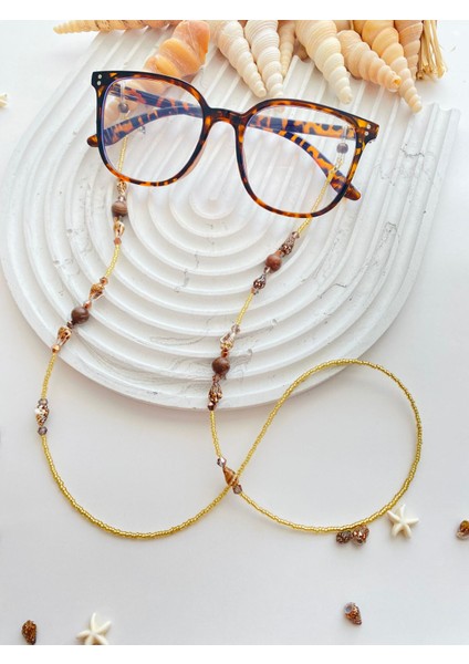 Akik Taşlı Kadın Gözlük Ipi