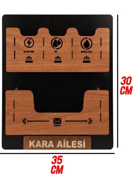 Apartman Ortak Fatura & Posta Kutusu Ahşap - Siyah Ceviz fırsatları
