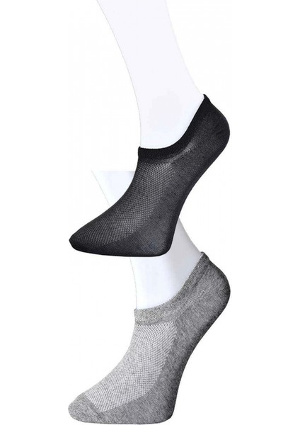 Siyah ve Gri Erkek Görünmez Çorap 15 Çift modelleri