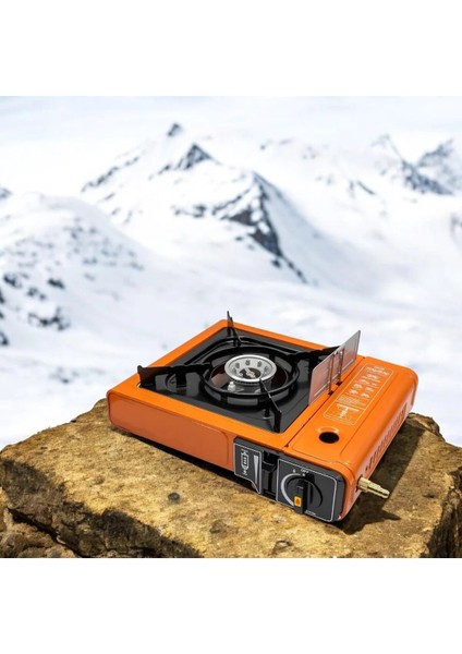 Portatif Taşınabilir Kamp Ocağı Tek Gözlü Turuncu Renk Kartuşlu Tüp Bağlantılı Gezi Piknik Ocak Mft. indirimleri