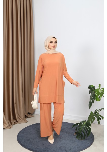 Yanları Cepli Sandy Pantolonlu Takım