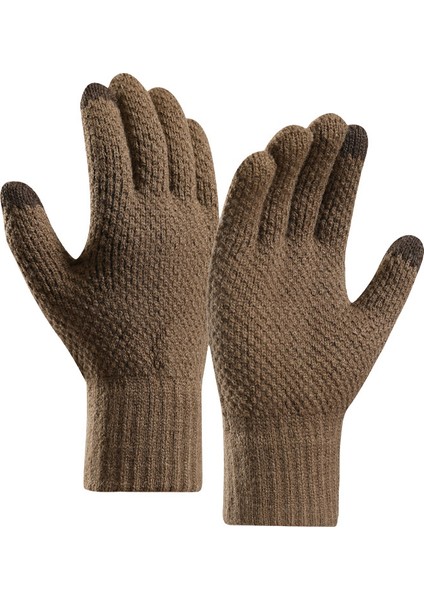 Kadife Ekstra Kalın Eldiven Isıtmalı Parçalı Dokunmatik Erkek Eldiveni (Yurt Dışından)