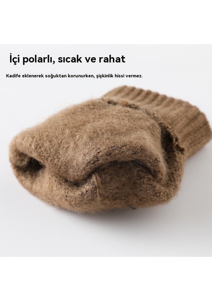 Kadife Ekstra Kalın Eldiven Isıtmalı Parçalı Dokunmatik Erkek Eldiveni (Yurt Dışından) indirimleri