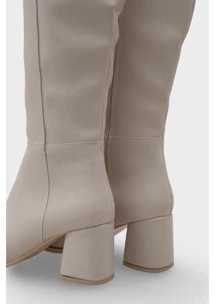 Oval Burunlu Yandan Fermuarlı Topuklu Kadın Çizme fırsatları