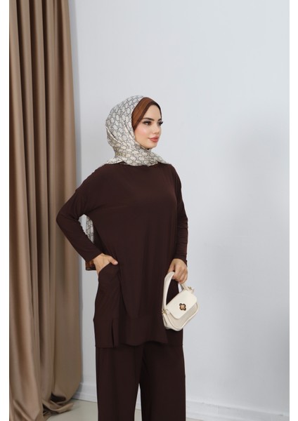 Yanları Cepli Sandy Pantolonlu Takım modelleri