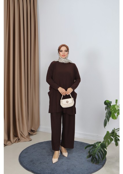 Yanları Cepli Sandy Pantolonlu Takım indirimleri