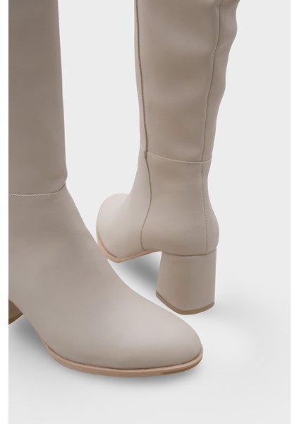 Oval Burunlu Yandan Fermuarlı Topuklu Kadın Çizme fiyatları