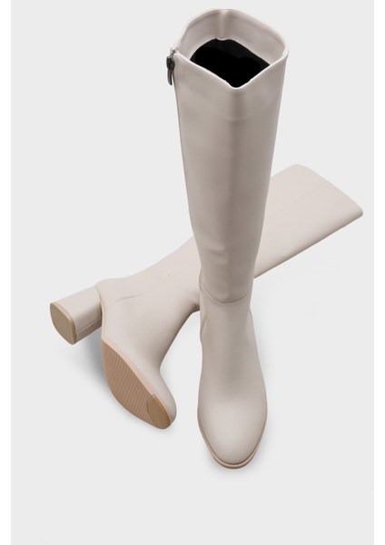 Oval Burunlu Yandan Fermuarlı Topuklu Kadın Çizme fırsatları