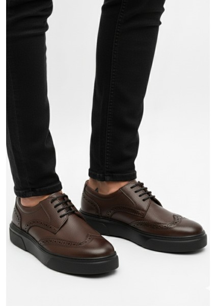 Kahverengi %100 Hakiki Deri Ultra Rahat Erkek Günlük Ayakkabı LUASS27AL0048 modelleri
