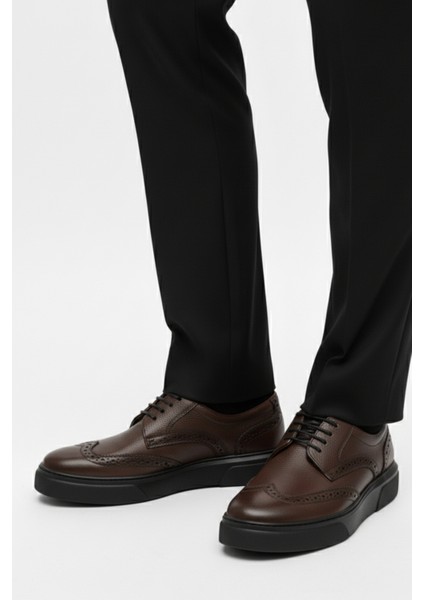 Kahverengi %100 Hakiki Deri Ultra Rahat Erkek Günlük Ayakkabı LUASS27AL0048 indirimleri
