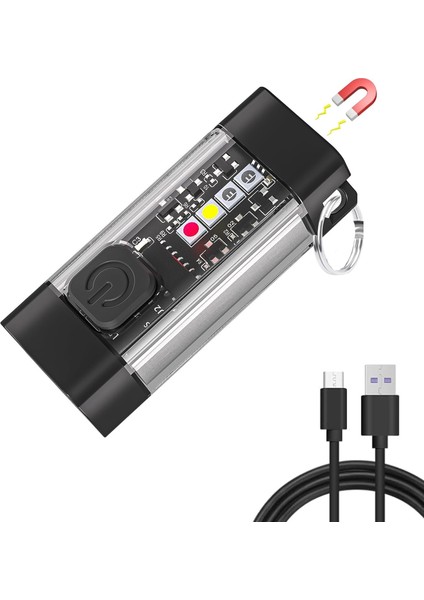 Type-C Şarjlı 9 Mod Su Geçirmez Manyetik Çok Işlevli Mini El Feneri