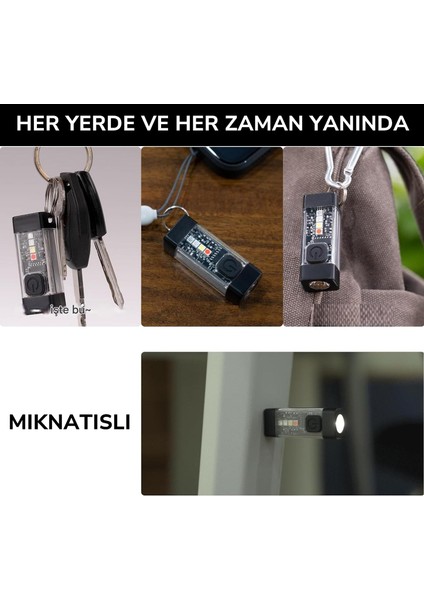 Type-C Şarjlı 9 Mod Su Geçirmez Manyetik Çok Işlevli Mini El Feneri fırsatları