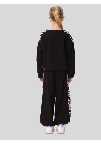 Kız Çocuk Leopar Takım 7-14 Yaş Siyah fırsatları