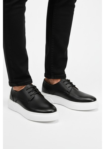 Siyah %100 Hakiki Deri Ultra Rahat Erkek Günlük Ayakkabı LUASS27AL0051 modelleri