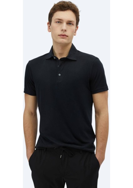 Siyah Düz Polo Yaka T-Shirt