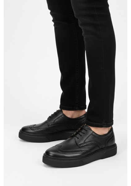 Siyah %100 Hakiki Deri Ultra Rahat Erkek Günlük Ayakkabı LUASS27AL0048 modelleri