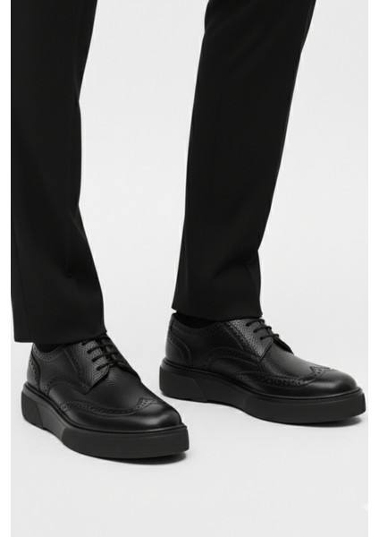 Siyah %100 Hakiki Deri Ultra Rahat Erkek Günlük Ayakkabı LUASS27AL0048 indirimleri
