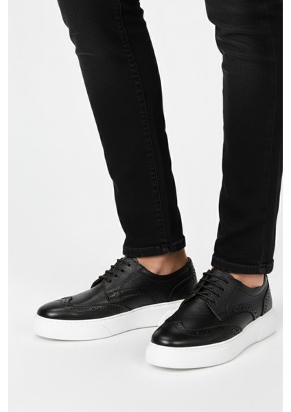 Siyah %100 Hakiki Deri Ultra Rahat Erkek Günlük Ayakkabı LUASS27AL0049 modelleri