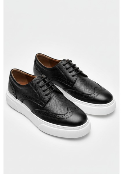 Siyah %100 Hakiki Deri Ultra Rahat Erkek Günlük Ayakkabı LUASS27AL0049 fırsatları