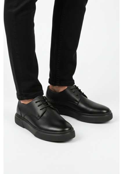 Siyah %100 Hakiki Deri Ultra Rahat Erkek Günlük Ayakkabı LUASS27AL0050 modelleri