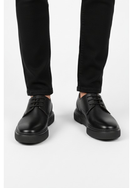 Siyah %100 Hakiki Deri Ultra Rahat Erkek Günlük Ayakkabı LUASS27AL0050 fırsatları