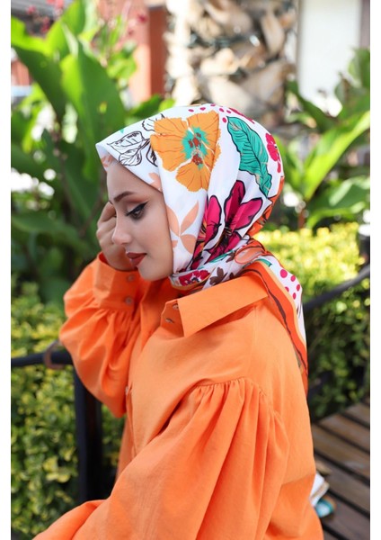 Rosa Desenli Eşarp Turuncu
