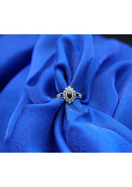 925 Ayar Kadın Gümüş Oltu Taşı Yüzük SY00026 fiyatları