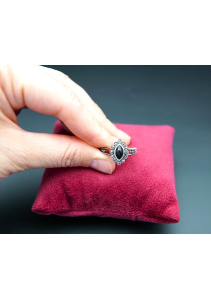 925 Ayar Kadın Gümüş Oltu Taşı Yüzük SY00026 modelleri