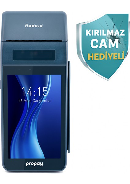 P1000 Ecr Android Yazarkasa Pos 4g ve Wifi (Kurulup Kargoya Verilir)Koruyucu Cam Hediy