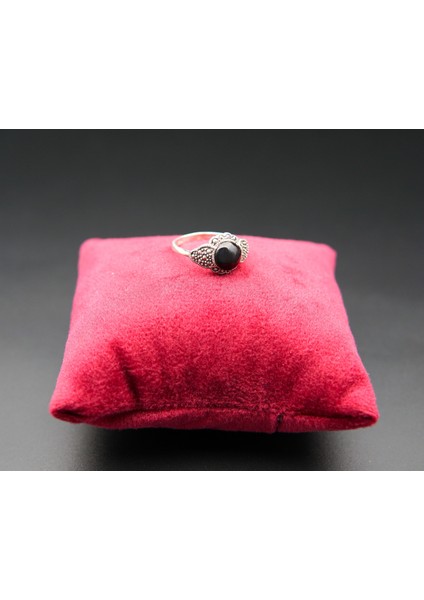 925 Ayar Kadın Gümüş Oltu Taşı Yüzük SY00029 fiyatları