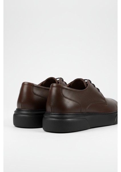 Kahverengi %100 Hakiki Deri Ultra Rahat Erkek Günlük Ayakkabı LUASS27AL0050