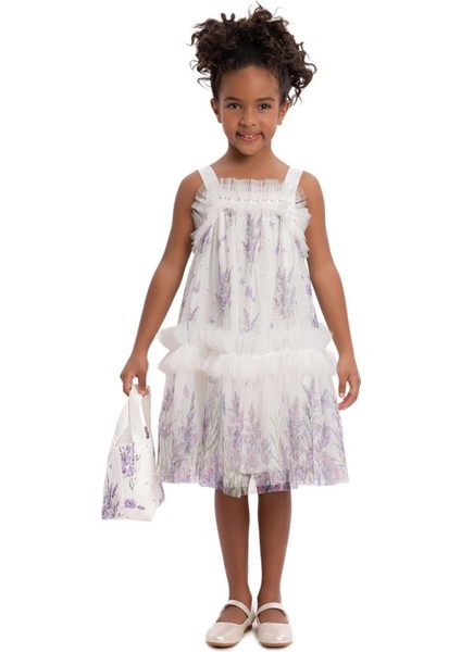 Pamina Kız Çocuk Fırfırlı Elbise 3-7 Yaş Lila fiyatları