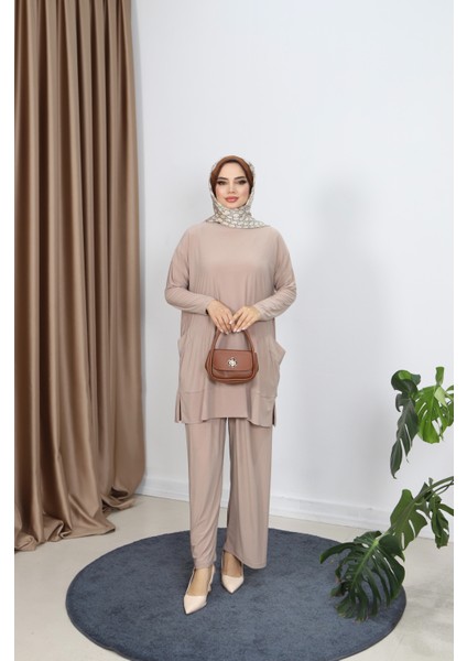 Yanları Cepli Sandy Pantolonlu Takım fiyatları