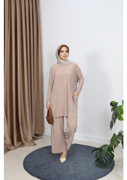 Yanları Cepli Sandy Pantolonlu Takım indirimleri