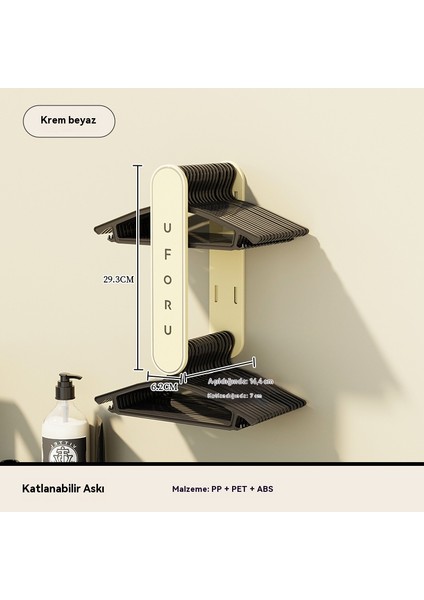 Kısmaya Uygun, Delinmesiz Duvara Asılabilen Kıyafet Askısı (Yurt Dışından)