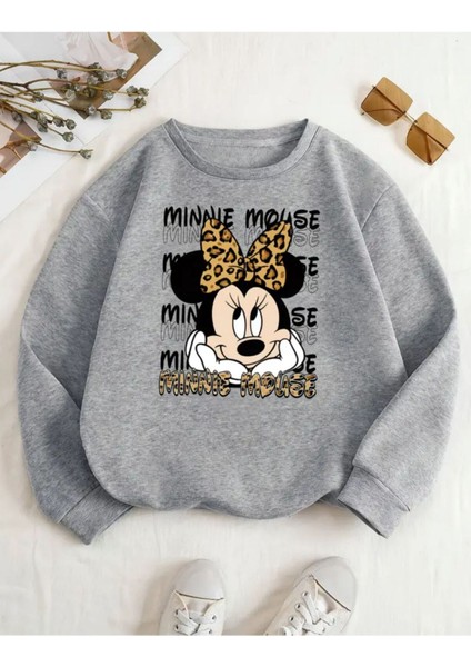 Baskılı Bisiklet Yaka Içi Polarlı Sweatshirt