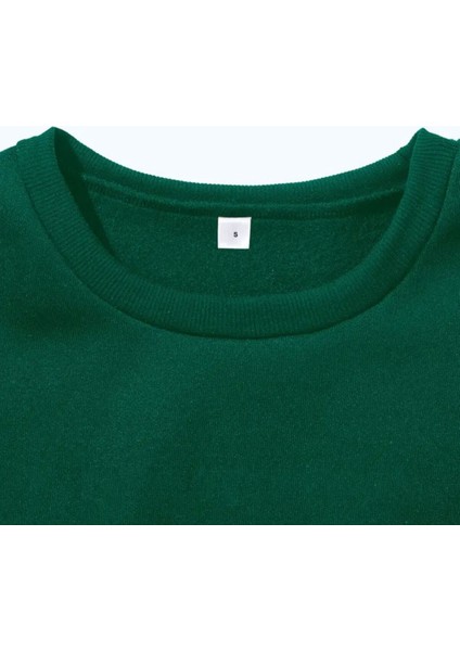 Love Yazı Baskılı Bisiklet Yaka Içi Polarlı Sweatshirt modelleri