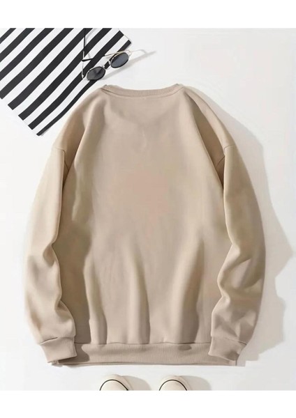 Çilek Baskılı Bisiklet Yaka Içi Polarlı Sweatshirt fiyatları
