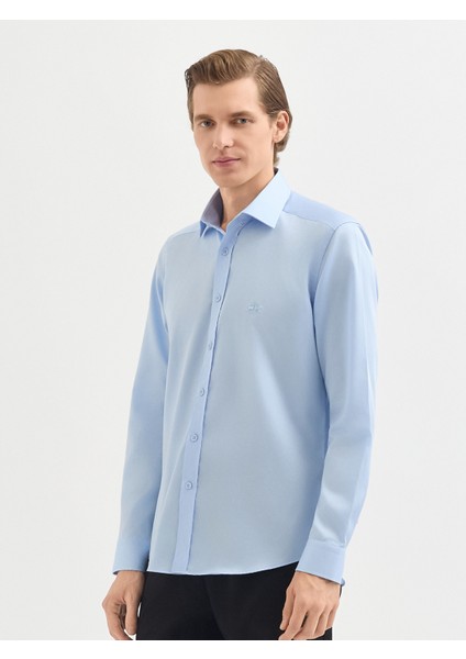 Erkek Slım Fıt Gömlek-Açık Mavi fiyatları